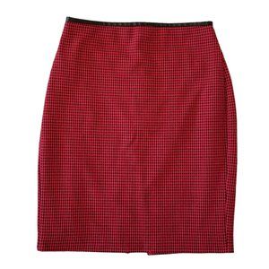 Express Women's Red Houndstooth Pencil Skirt, Size 4